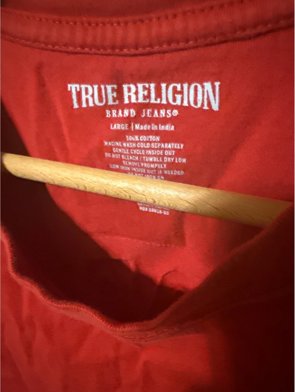 True Religion Brand Jeans Red Graphic T-Shirt Large